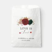 Liebe ist süß Autumnal Burgundy Emerald Floral Geschenktütchen (Vorderseite)
