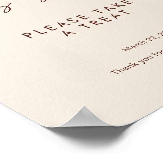 Liebe ist süß Bitte nehmen Sie eine Leckerei Boho  Poster (Ecke)