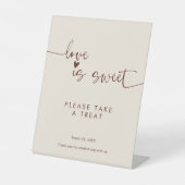 Liebe ist süß Bitte nehmen Sie eine Leckerei Boho Sockelschild (Vorderseite)