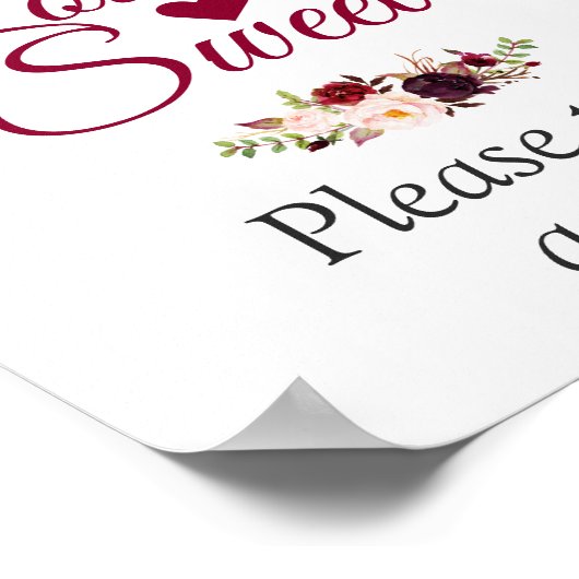 Liebe ist süß Bitte nehmen Sie eine Leckerei Burgu Poster (Ecke)