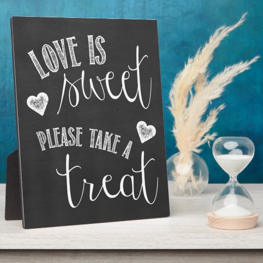 Liebe ist süß, bitte nehmen Sie eine Leckerei Hoch Fotoplatte (Seite)