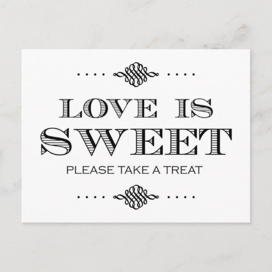 Liebe ist süß Bitte nehmen Sie eine Leckerei Postkarte (Vorderseite)
