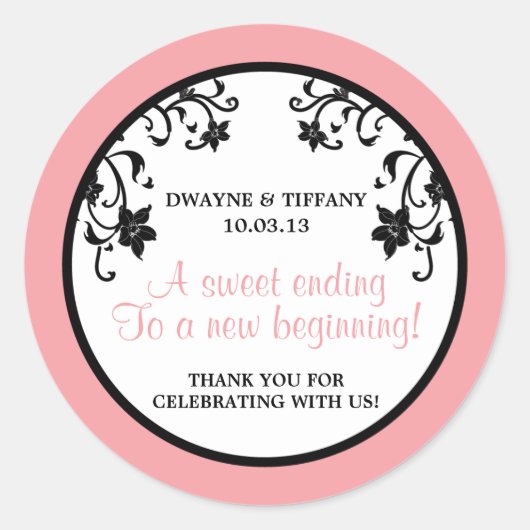 Liebe ist süß - Blume Runder Aufkleber (Vorderseite)