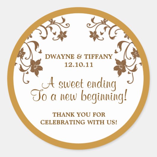 Liebe ist süß - Blume Runder Aufkleber (Vorderseite)