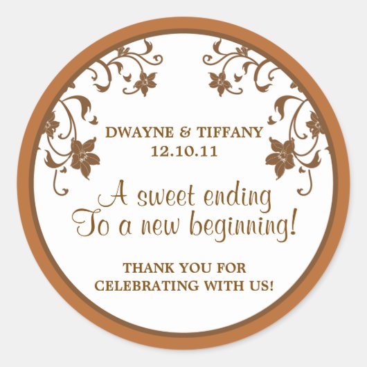 Liebe ist süß - Blume Runder Aufkleber (Vorderseite)