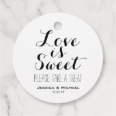 Liebe ist süß, Brötchen-Buffet für Hochzeit Geschenkanhänger (Rückseite)