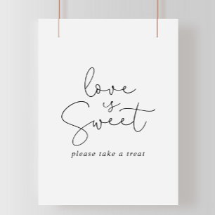 Liebe ist süß, elegant, einfaches Kalligrafie-Schi Poster