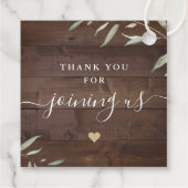 Liebe ist süß-elegantes Grünholz rustikale Hochzei Geschenkanhänger (Rückseite)