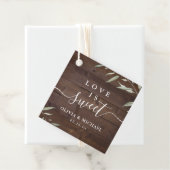 Liebe ist süß-elegantes Grünholz rustikale Hochzei Geschenkanhänger (Beispiel)