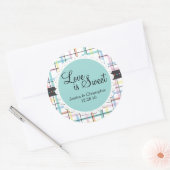 Liebe ist süß - farbenfroh Kariert Runder Aufkleber (Umschlag)