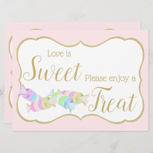 Liebe ist süß-feine Pink-Schrift (Vorne/Hinten)