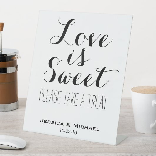 Liebe ist süß, frisch gezapftes Buffet Sockelschild (In Situ)