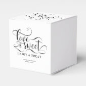 Liebe ist süß Genießen Sie eine Leckerei Hochzeit Geschenkschachtel (Vorderseite)
