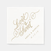 "Liebe ist süß" Gold Glitzer Hochzeit Napkins Serviette (Vorderseite)
