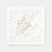 "Liebe ist süß" Goldene Stars Extravagant Hochzeit Serviette (Vorderseite)