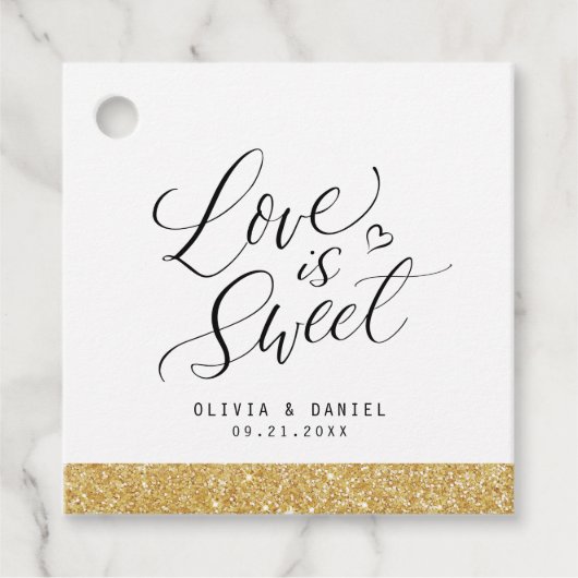 "Liebe ist süß" Hochzeit der modernen Kalligrafie Geschenkanhänger (Vorderseite)