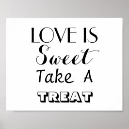 Liebe ist süß Hochzeitsskriptschrift Candy Sign Poster