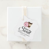 Liebe ist süß | Kaffee und Donut Hochzeit Geschenkanhänger (Beispiel)