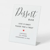Liebe ist süß - Leckerei Hochzeit Dessert Sockelschild (Vorderseite)