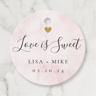 Liebe ist süß, maßgeschneidert Hochzeit Candy Pink Geschenkanhänger