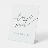 Liebe ist süß Minimalistisch, schwarz und weiß Buf Sockelschild (Vorderseite)