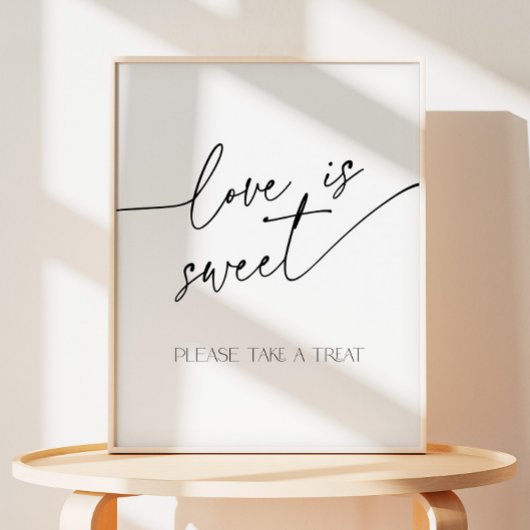 Liebe ist süß Minimalistisch, schwarz und weiß Buf Sockelschild