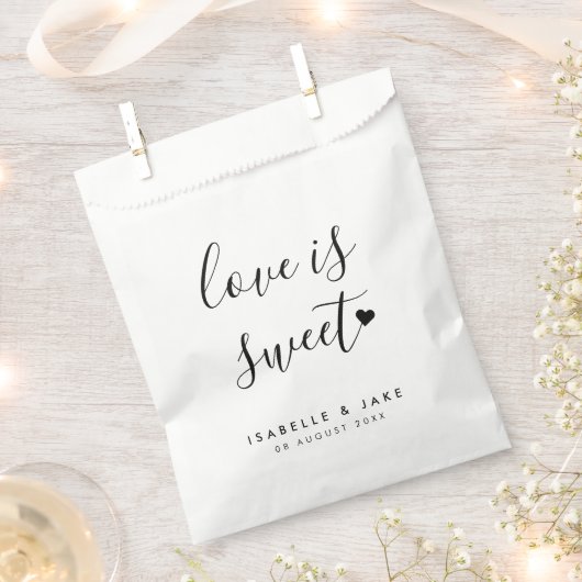 Liebe ist süß | Minimalistische White Wedding Geschenktütchen (Ausgeschnitten)