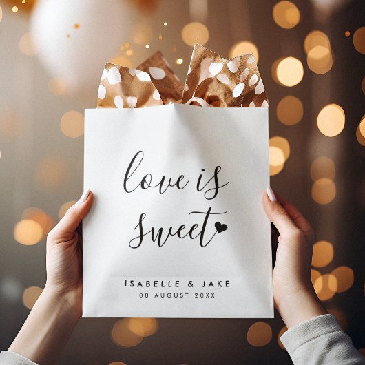 Liebe ist süß | Minimalistische White Wedding Geschenktütchen