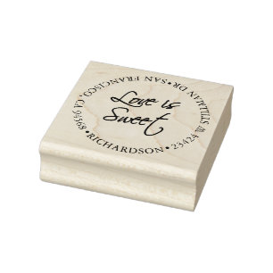 Liebe ist süß mit Adresse Gummistempel
