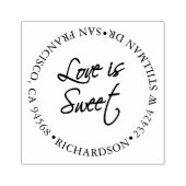Liebe ist süß mit Adresse Gummistempel (Prägung)