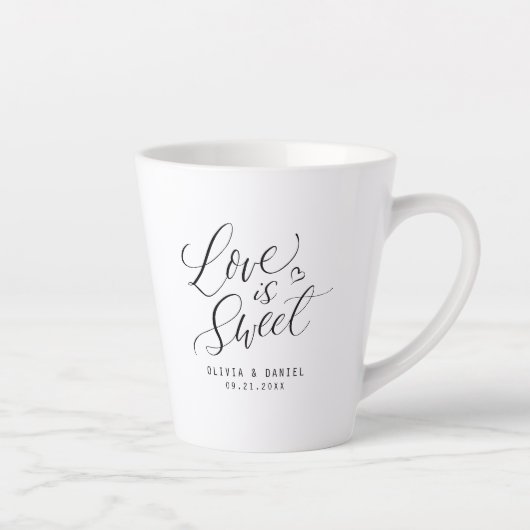 "Liebe ist süß", moderne kalligraphische Gastgesch Milchtasse (Rechts)