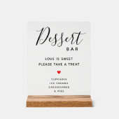 Liebe ist süß nehmen eine Leckerei Hochzeit Desser Acrylschild (Vorderseite)