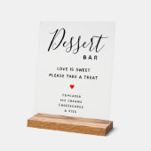 Liebe ist süß nehmen eine Leckerei Hochzeit Desser Acrylschild (Winkel)