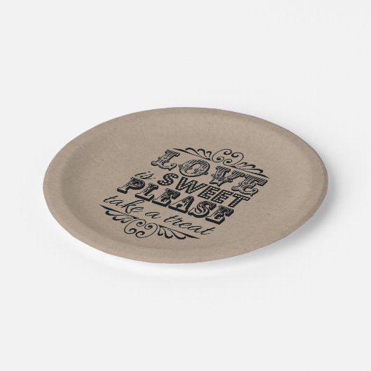 Liebe ist süß, nehmen Sie bitte eine Leckerei! Pap Pappteller (Schrägansicht)