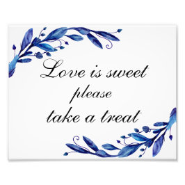 Liebe ist süß nehmen Sie ein Leckerei Poster. Blau Fotodruck