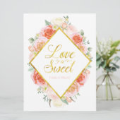 Liebe ist süß nehmen Sie ein Leckerei-Schild - 6,5 Einladung (Stehend Vorderseite)