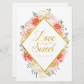 Liebe ist süß nehmen Sie ein Leckerei-Schild - 6,5 Einladung (Vorne/Hinten)