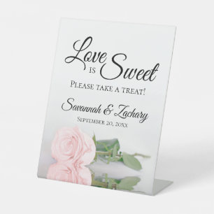 Liebe ist süß Nehmen Sie eine Leckerei Blush Pink Sockelschild