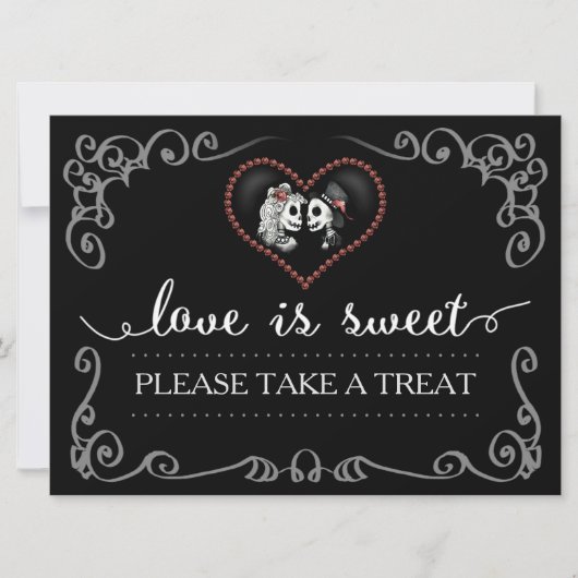Liebe ist süß Nehmen Sie eine Leckerei Halloween S Einladung (Vorderseite)
