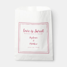 Liebe ist süß nehmen Sie eine Leckerei Magenta Red Geschenktütchen