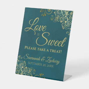 Liebe ist süß, nimm dir eine Leckerei Teal- und Go Sockelschild
