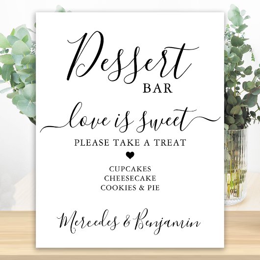 Liebe ist süß Personalisierte Hochzeit Dessert Bar Poster
