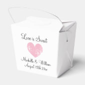 Liebe ist süß-pinkfarbene Hochzeit Geschenkschachtel (Rückseite)