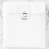 Liebe ist süß-rosa Herz Gewohnte Hochzeit Gefallen Runder Aufkleber (Tasche)