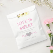 Liebe ist süß rosa und silberne Hochzeitstaschen Geschenktütchen (Versiegelt)