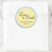 Liebe ist süß - Scallope Edge - personlisieren Runder Aufkleber (Tasche)