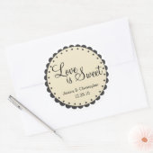 Liebe ist süß - Scallope Edge - personlisieren Runder Aufkleber (Umschlag)