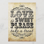 Liebe ist süß - Vintage Hochzeit Zeichen Einladung (Vorderseite)