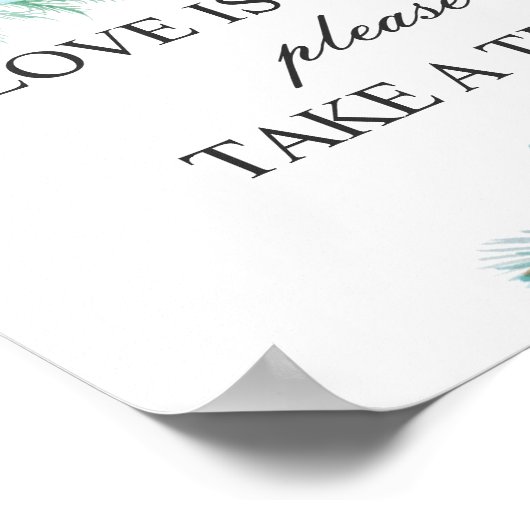 Liebe ist süß zu nehmen Leckerei. Minzenseitenhoch Poster (Ecke)