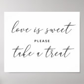 Liebe ist süß zu nehmen Leckerei. Schwarz-Weiß-Hoc Poster (Vorne)